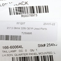 2012-2015 BMW 320i 328i 335i Left Tail Light 63217259895 OEM Used