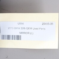2012-2013 BMW 328i 335i Left Side View Door Mirror 51167245135 OEM Used