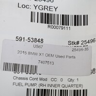 2015 BMW X1 Fuel Pump Control Module 16147407513 OEM Used