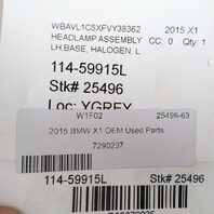 2013-2015 BMW X1 E84 Left Halogen Headlight 63117290237 OEM Used NOTE