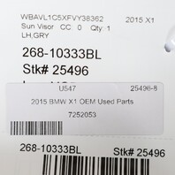 2006-2013 BMW 325Xi 328i 330i 335i X1 Left Sun Visor 51167252053 OEM Used