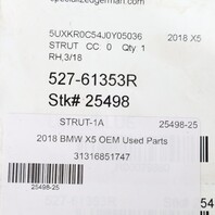 2014-2019 BMW X5 X6 Right Front Strut Shock Spring 31316851747 OEM Used