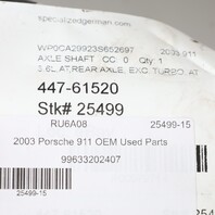 2002-2004 Porsche 911 996 Rear Axle Shaft CV Automatic 99633202407 OEM Used