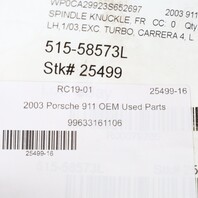 1999-2004 Porsche 911 996 Left Rear Spindle Knuckle Hub 99633111105 OEM Used