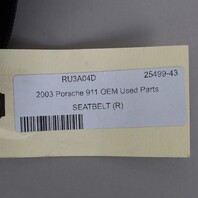 2002-2013 Porsche 911 Convertible Right Front Seat Belt 99680303407 OEM
