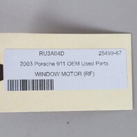 1999-2004 Porsche 911 996 Convertible Right Door Window Motor OEM 99662410204