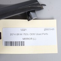 2013-2015 BMW 740i 750i Left Side View Door Mirror Black OEM Used