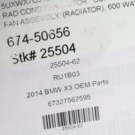 2011-2017 BMW X3 X4 Radiator Fan With Shroud 600 Watt 17427560877 OEM