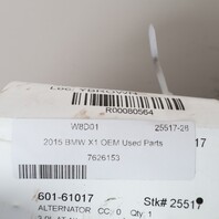 2013-2015 BMW 135i / 335i / X1 N55 Engine 170A Alternator 12317626153 OEM Used