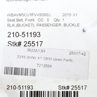 BMW 128i 135i 328i 335i M3 X1 Right Front Seat Belt Buckle 72117213564 OEM Used