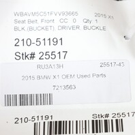 BMW 128i 135i 328i 335i M3 X1 Left Front Seat Belt Buckle 72117213563 OEM Used