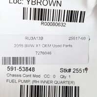 2015 BMW X1 Fuel Pump Control Module 16147276046 OEM Used