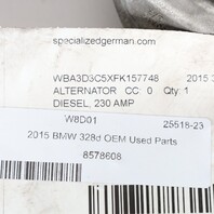 2014-2018 BMW 328D N47 Diesel 180 Amp Alternator - 12318578608 OEM Used