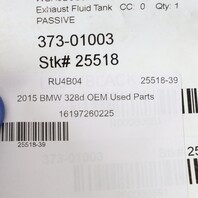 2014-2018 BMW 328D Diesel Exhaust Fluid SCR Passive DEF Tank OEM Used