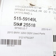 2012-2015 BMW 320i 328i 335i Left Front Spindle Knuckle Hub OEM Used