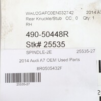 12-17 Audi A6 A7 Q5 Quattro Right Rear Spindle Knuckle Hub 8R0505432F OEM Used