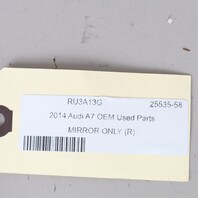2012-2018 Audi A7 Right Side View Door Mirror Glass 4G8857535B OEM Used