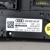 2012-2013 Audi A6 Climate Temperature Control Panel 4G0820043AF OEM Used