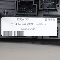 2012-2013 Audi A6 Climate Temperature Control Panel 4G0820043AF OEM Used