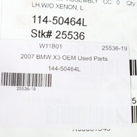 2007-2010 BMW X3 Left Halogen Headlight 63127162201 OEM Used Needs Buff