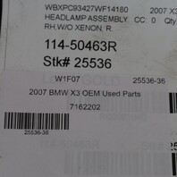 2007-2010 BMW X3 Right Halogen Headlight 63127162202 OEM Used Needs Buff