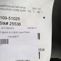 2004-2010 BMW X3 E83 Radiator Support Bumper Reinforcement 51643419945 OEM Used