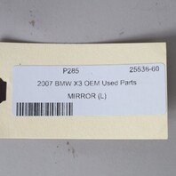 2004-2009 BMW X3 Left Side View Door Mirror 51163448147 OEM Used