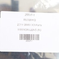 2011-2014 BMW X3 F25 Right Side View Door Mirror Glass OEM 51162991666