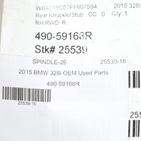 2012-2018 BMW 320i 328i Right Rear Spindle Knuckle Hub 33326792522 OEM Used