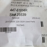 2012-2016 BMW 328i 428i Right Rear Axle Shaft CV Joint 33207637444 OEM Used