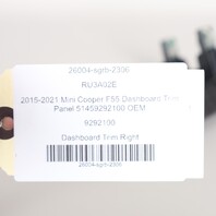 2015-2021 Mini Cooper F55 Dashboard Trim Panel Set 51459292100 OEM
