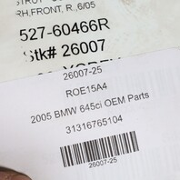 2004-2010 BMW 645ci 650i Right Front Strut Shock Spring OEM 31316765104