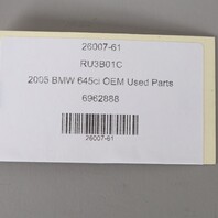 2004-2005 BMW 645ci Passenger B-Pillar Airbag Computer 65776962888 OEM Used