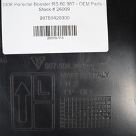 2005-2012 Porsche Boxster Cayman 987 Left Front Fender Liner Rear Half OEM