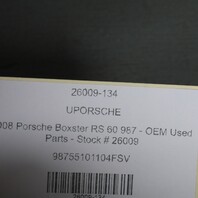 2005-2008 Porsche Boxster Cayman 987 Floor Carpet Black 98755101104 OEM
