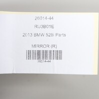 2012-2013 BMW BMW 528i 535i 550i Right Passenger Side View Door Mirror OEM