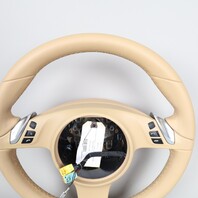 2011-2016 Porsche Cayenne Panamera Multifunction Steering Wheel Beige OEM