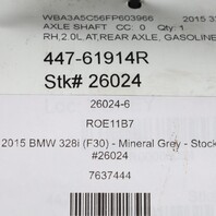 2012-2016 BMW 328i 428i Right Rear Axle Shaft CV Joint 33207637444 OEM