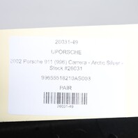 2000-2004 Porsche 911 Convertible Left Windshield Pillar Molding Pair Set Black OEM