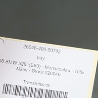 2008-2010 BMW 528i E60 Automatic Tranmission RWD OEM