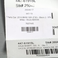 2012-2016 BMW 328i 428i Left Rear Axle Shaft CV Joint 33207637445 OEM