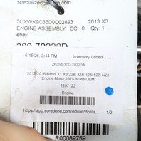 2012-2016 BMW X1 X3 228i 328i 428i 528i N20 Engine Motor 137K Miles OEM