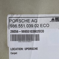 1997-2004 Porsche Boxster 986 Engine Cover Carpet Grey 98655103901 OEM