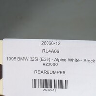 1992-1999 BMW 318i 325i 328i E36 Rear Bumper Alpine White OEM