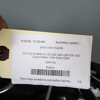 2012-2016 BMW X1 X3 228i 328i 428i 528i N20 Engine Motor 144K Miles OEM