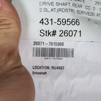 2012-2016 BMW Z4 Roadster E89 2.0  Rear Driveshaft Driveline OEM 26107615968