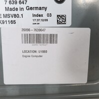 2011-2012 BMW 128i 328i Engine Computer Module ECU ECM DME MSV80.1 OEM