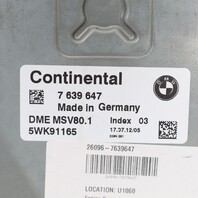 2011-2012 BMW 128i 328i Engine Computer Module ECU ECM DME MSV80.1 OEM
