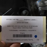 BMW 335i 435i 535i 640i 740i X1 X3 X5 X6 N55 Engine Motor 143K Miles OEM