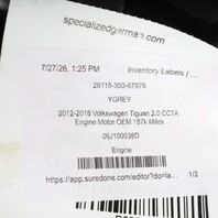 2012-2018 Volkswagen Tiguan 2.0 CCTA Engine Motor OEM 187k Miles